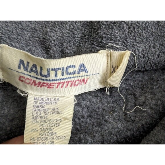 Vintage Nautica Competition Sweatshirt Gray Fleece 1/4 Zip Mock Mens Size XL - Picture 7 of 12